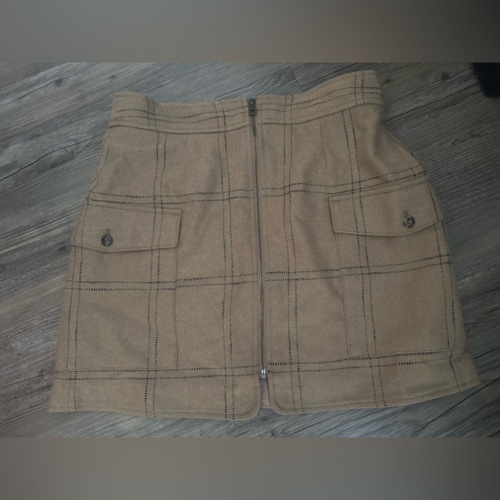 Madewell Windowpane Zip Skirt - Size 8 NWT